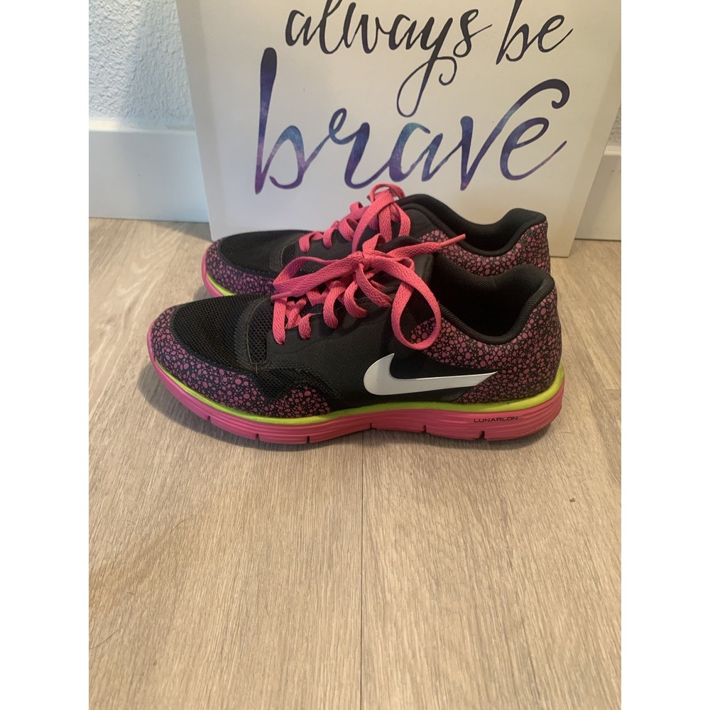 ( 1 ) Lunar safari Nike womens shoes tenis size 6.5 pink and black - Picture 3 of 8